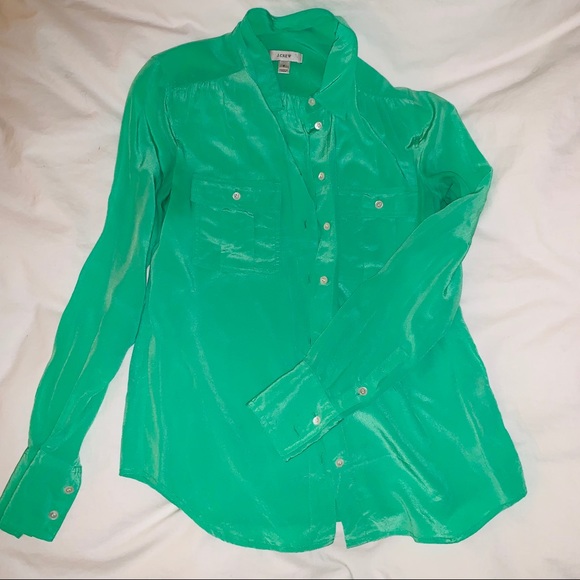 Jcrew turquoise Button up blouse - Picture 2 of 5